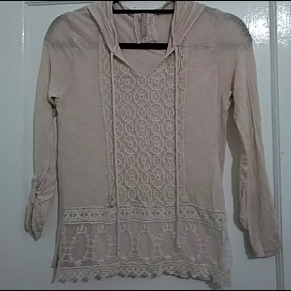 Lace Mauve Anthropologie Hoodie - Flaw, Small